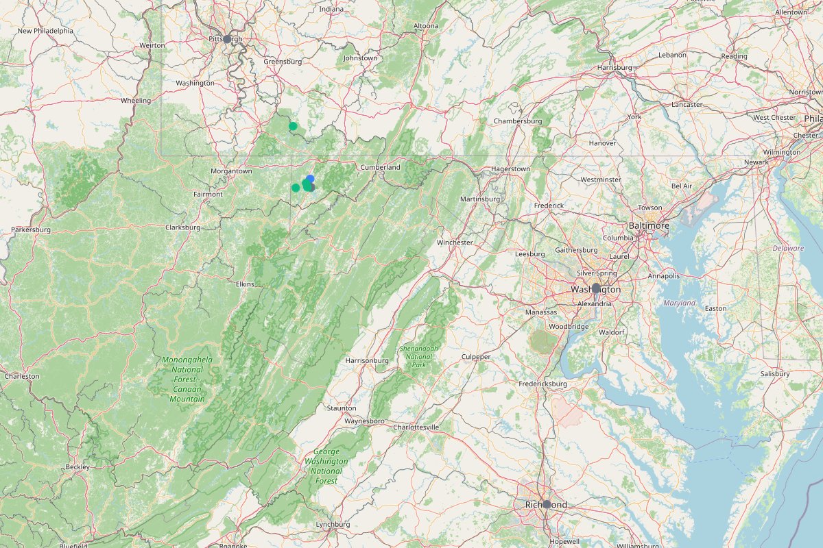 Travel map showing 28 places in Deep Creek Lake Glamping & Activities: Deep Creek Lake, Bumblebee Campground, Garrett County