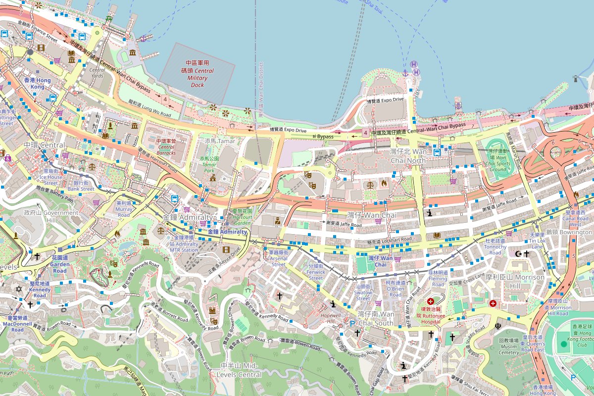 Travel map of Hong Kong urban lifestyle and attractions, featuring 2 places curated by @lalaii.