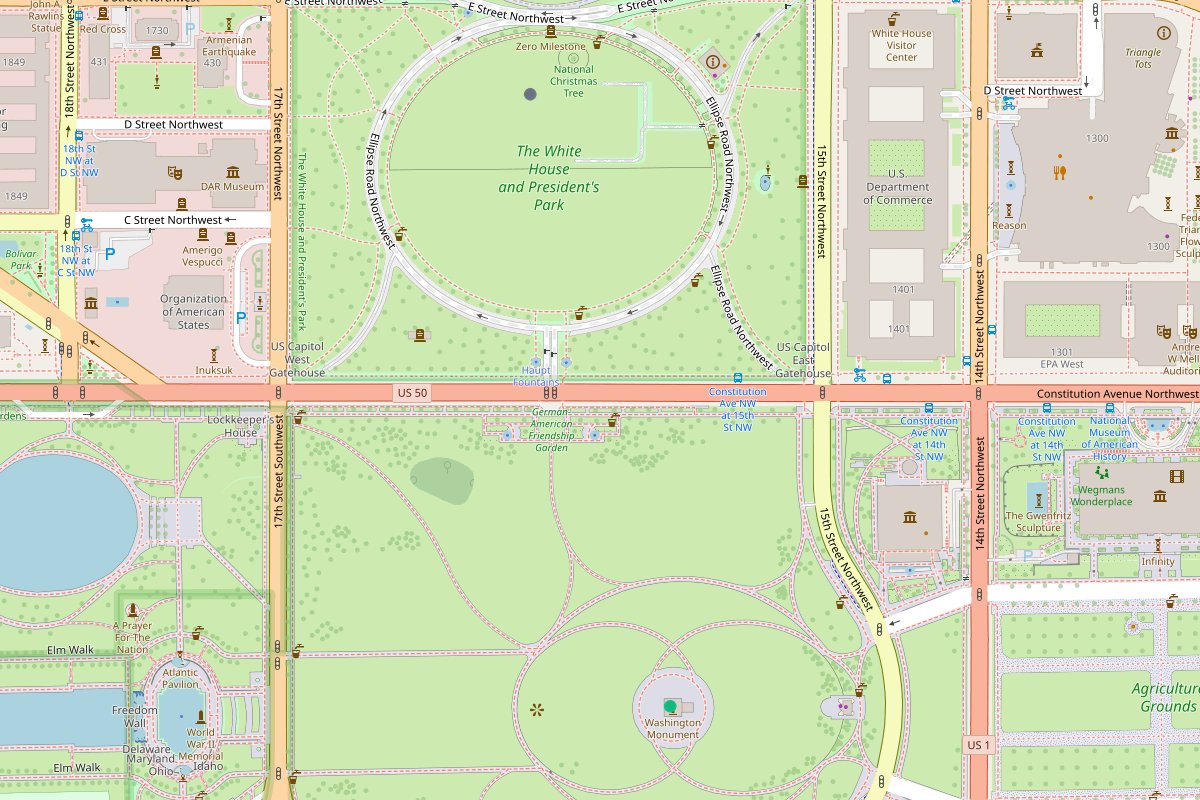 Travel map of Washington D.C. pet friendly places, featuring 3 locations curated by @kissi_home for exploring with your cat.