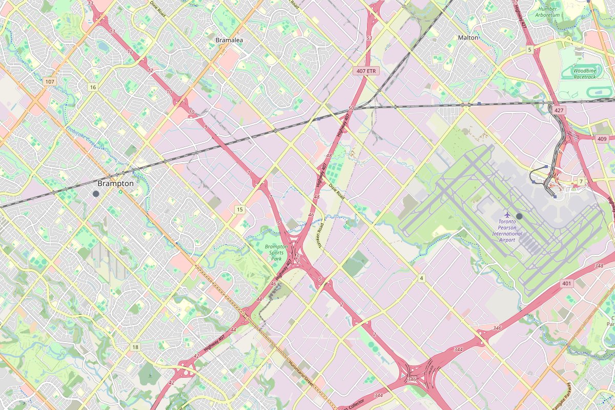 Travel map of Brampton family activities and Toronto Pearson Airport, featuring 2 places curated by @everydaywithkayy.