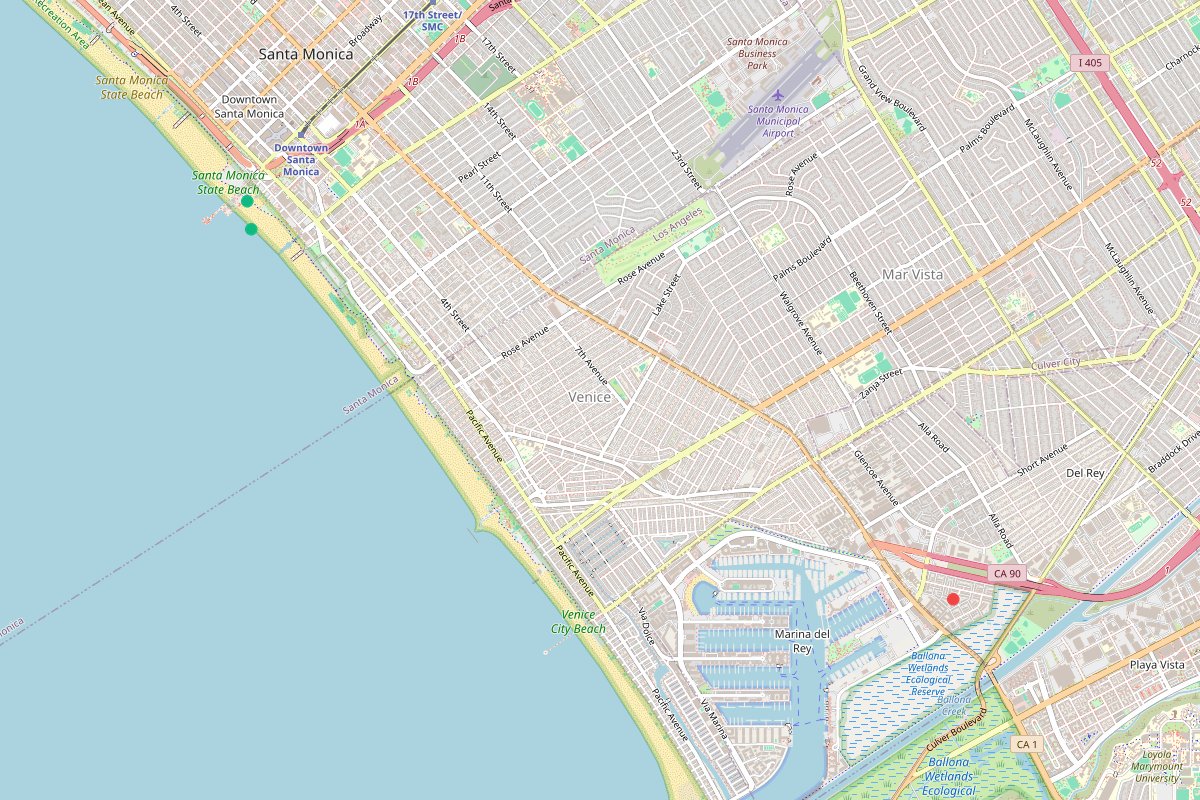 Travel map of Los Angeles attractions and dining, featuring 3 places curated by @mr.haunt3d.