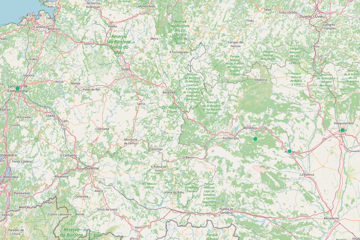 Travel map of the Camino de Santiago pilgrimage walk, featuring 5 places curated by @andiamoaltrove_